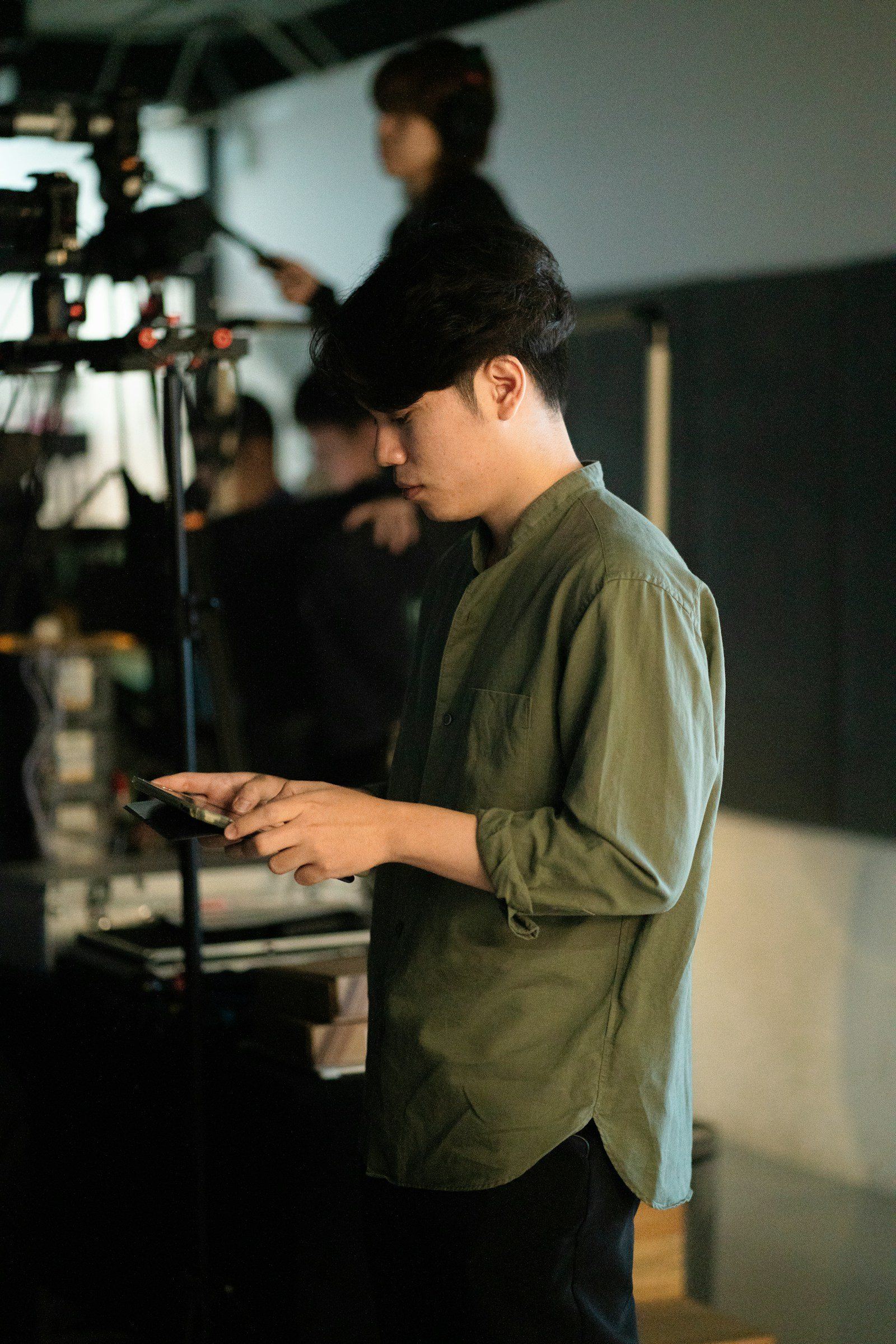 Production crew on a creative shoot